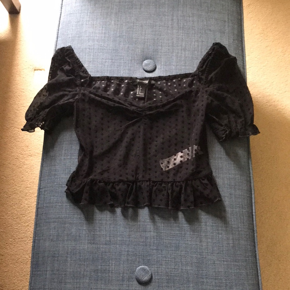 Forever 21 Sheer Polka Dot Blouse